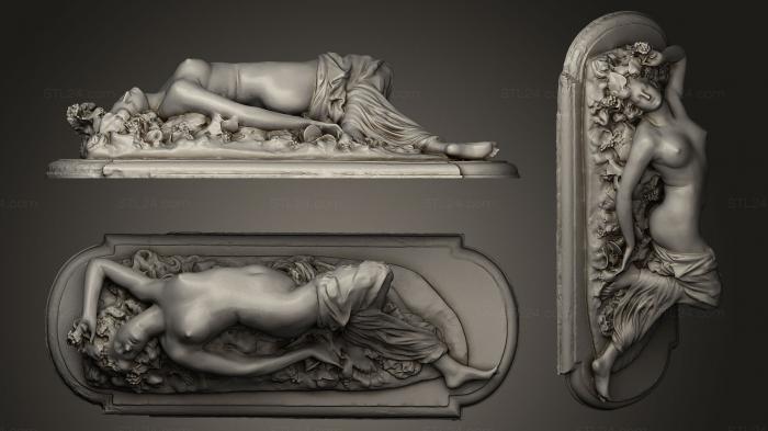 Statues antique and historical (Bacchante couche, STKA_0758) 3D models for cnc
